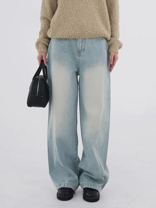 Toson Two-Tone Washed Line Denim Pants