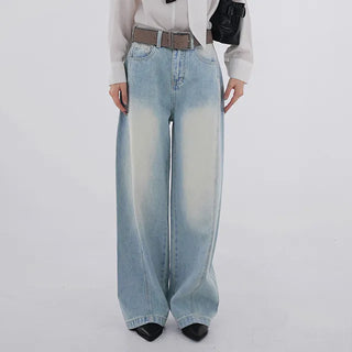 Toson Two-Tone Washed Line Denim Pants
