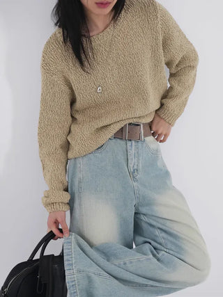 Toson Two-Tone Washed Line Denim Pants