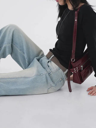 Toson Two-Tone Washed Line Denim Pants