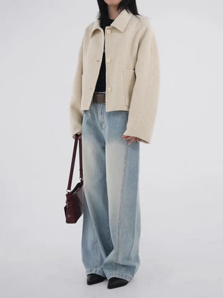 Toson Two-Tone Washed Line Denim Pants