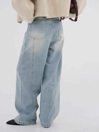 Toson Two-Tone Washed Line Denim Pants