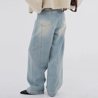 Toson Two-Tone Washed Line Denim Pants