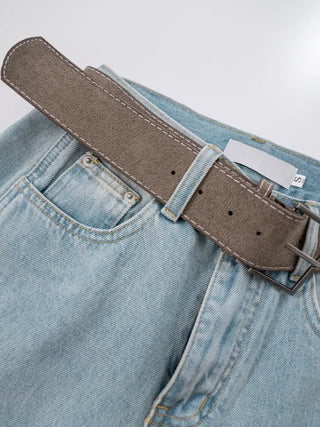 Toson Two-Tone Washed Line Denim Pants