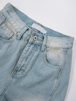 Toson Two-Tone Washed Line Denim Pants