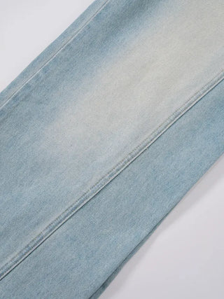 Toson Two-Tone Washed Line Denim Pants