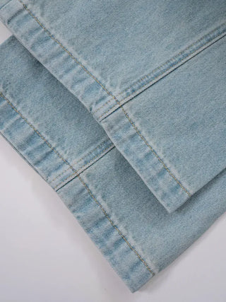 Toson Two-Tone Washed Line Denim Pants