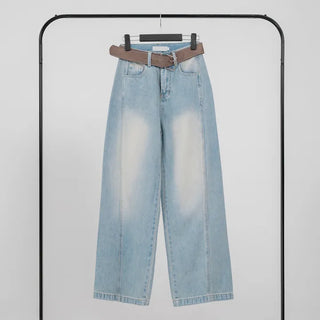 Toson Two-Tone Washed Line Denim Pants