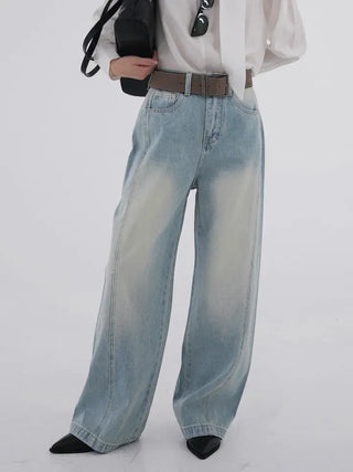 Toson Two-Tone Washed Line Denim Pants