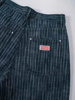 Kibe Stripe Balloon Wide Cotton Denim