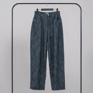 Kibe Stripe Balloon Wide Cotton Denim