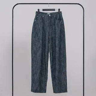 Kibe Stripe Balloon Wide Cotton Denim