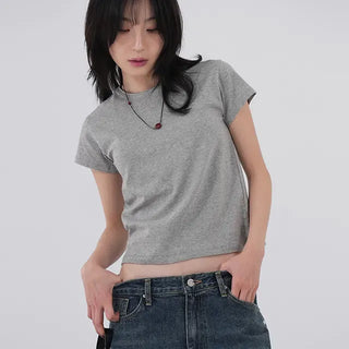 Leville sturdy cotton cropped short-sleeve tee
