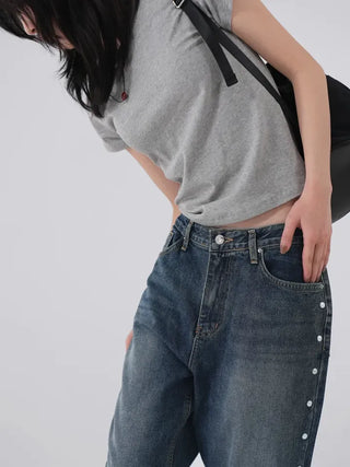 Leville sturdy cotton cropped short-sleeve tee
