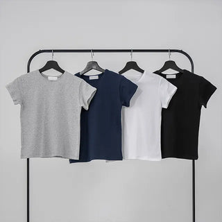 Leville sturdy cotton cropped short-sleeve tee