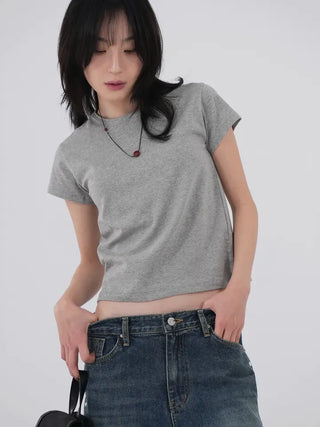 Leville sturdy cotton cropped short-sleeve tee