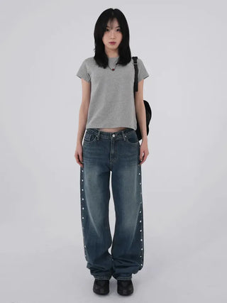 Leville sturdy cotton cropped short-sleeve tee