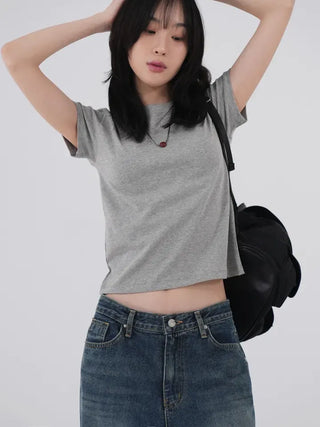 Leville sturdy cotton cropped short-sleeve tee