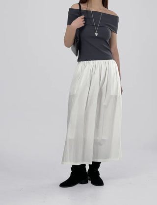 Or Rayon Flare Long Skirt