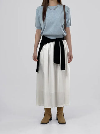 Or Rayon Flare Long Skirt