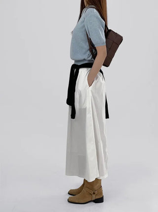 Or Rayon Flare Long Skirt