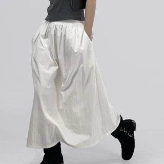 Or Rayon Flare Long Skirt