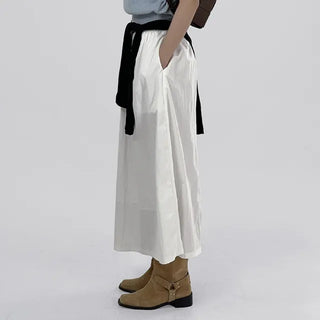 Or Rayon Flare Long Skirt