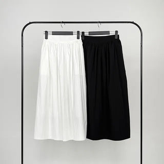Or Rayon Flare Long Skirt