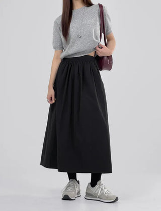 Or Rayon Flare Long Skirt