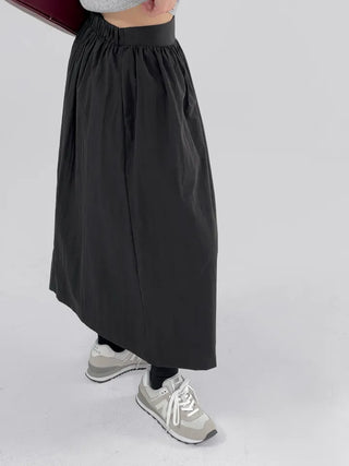 Or Rayon Flare Long Skirt