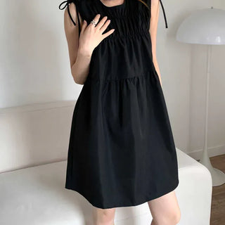 Mati Shirred Ribbon Summer Dress Resort Look