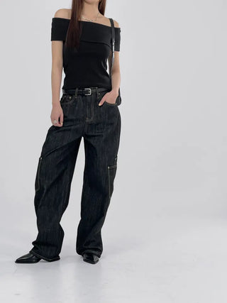 Apieu Carpenter Pocket Denim Pants