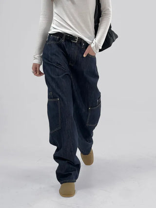 Apieu Carpenter Pocket Denim Pants
