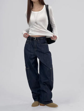 Apieu Carpenter Pocket Denim Pants