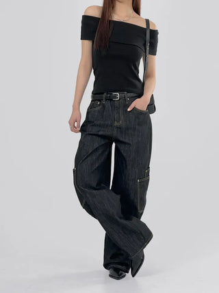 Apieu Carpenter Pocket Denim Pants