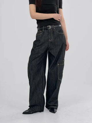 Apieu Carpenter Pocket Denim Pants