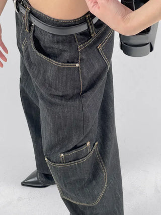 Apieu Carpenter Pocket Denim Pants