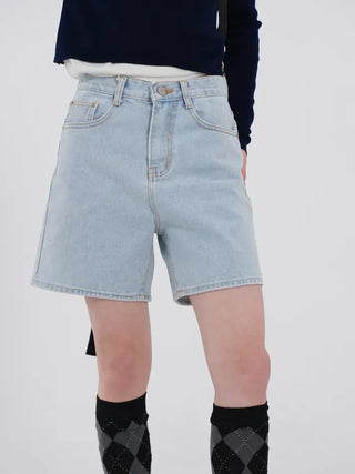 Leaf Simple Part Denim Shorts
