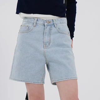 Leaf Simple Part Denim Shorts
