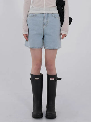 Leaf Simple Part Denim Shorts