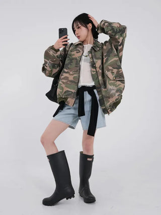 Leaf Simple Part Denim Shorts