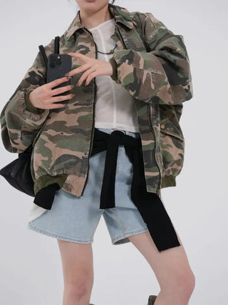 Leaf Simple Part Denim Shorts