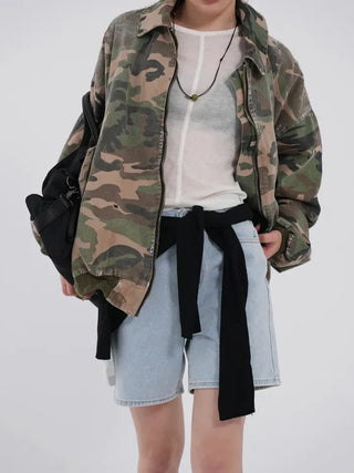 Leaf Simple Part Denim Shorts