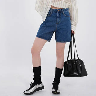 Leaf Simple Part Denim Shorts