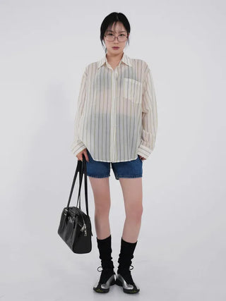 Leaf Simple Part Denim Shorts