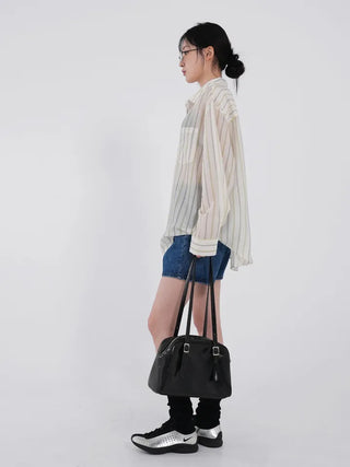 Leaf Simple Part Denim Shorts