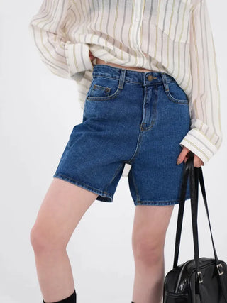 Leaf Simple Part Denim Shorts