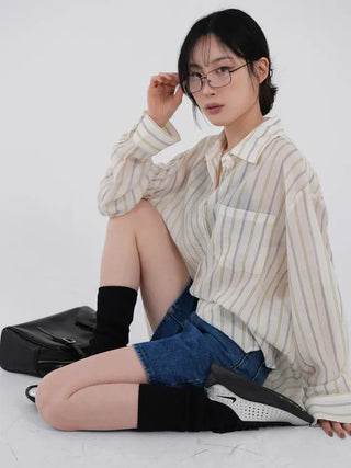 Leaf Simple Part Denim Shorts
