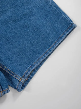 Leaf Simple Part Denim Shorts