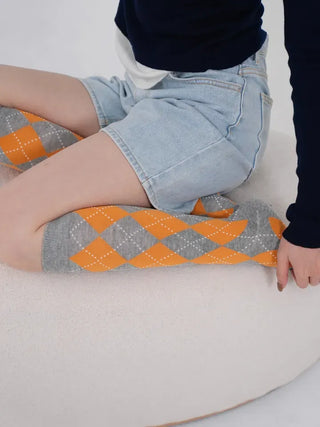 Ushi Argyle High Knee Socks